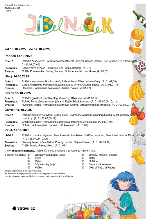 Jídelníček 13. - 17. 10.