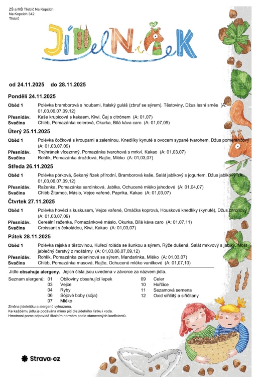 Jídelníček 24. - 28. 11.