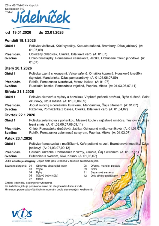 Jídelníček 19. - 23.1.