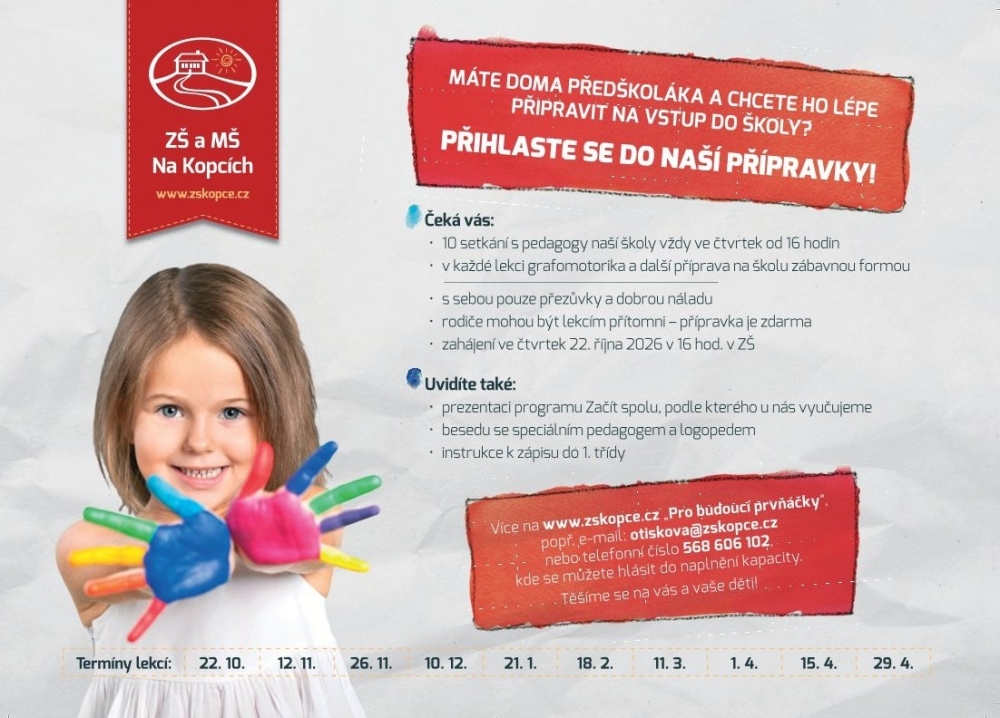 Nový cyklus lekcí PŘÍPRAVKY PRO PŘEDŠKOLÁKY