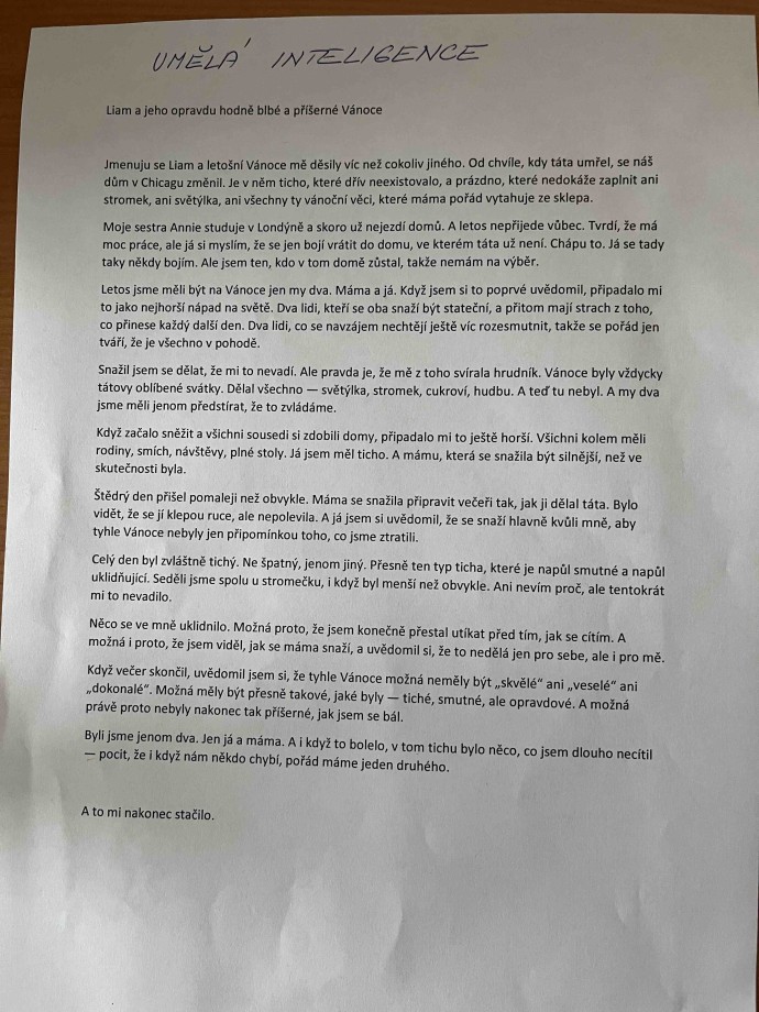 Literární souboj sedmáků a umělé inteligence