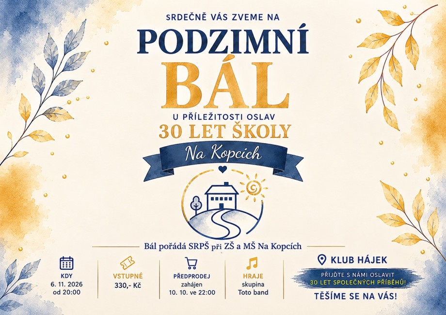 PODZIMNÍ BÁL - Další podzimní akce naší školy
