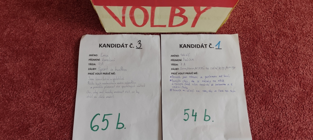 VÝSLEDKY VOLEB do Žákovského parlamentu