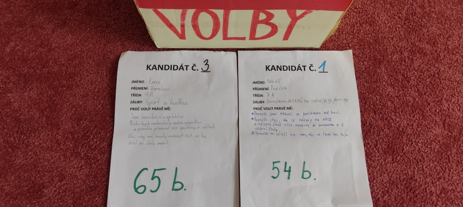 VÝSLEDKY VOLEB do Žákovského parlamentu