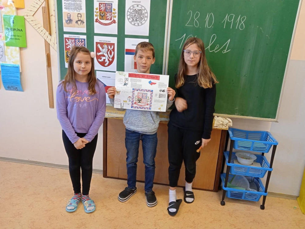 Den vzniku ČR a státní symboly ve 4. A (projektové vyučování)